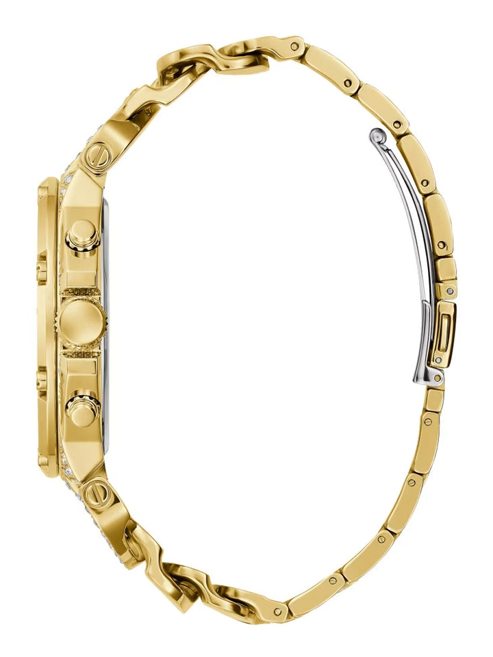 Guess Baron Gold-Tone Chain Multifunctional Watch