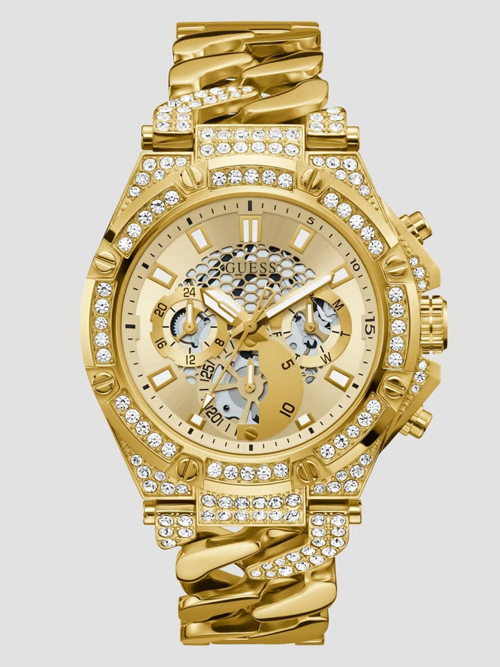 Guess Baron Gold-Tone Chain Multifunctional Watch