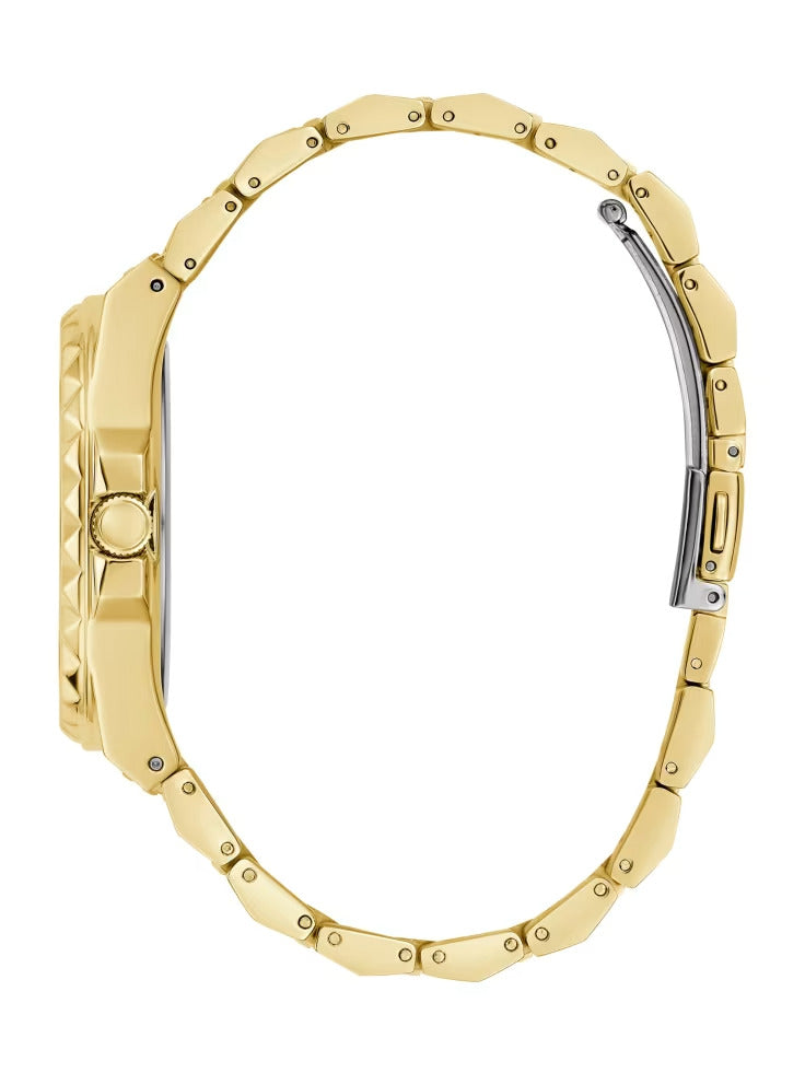 Guess Textured Gold-Tone Analog Watch
