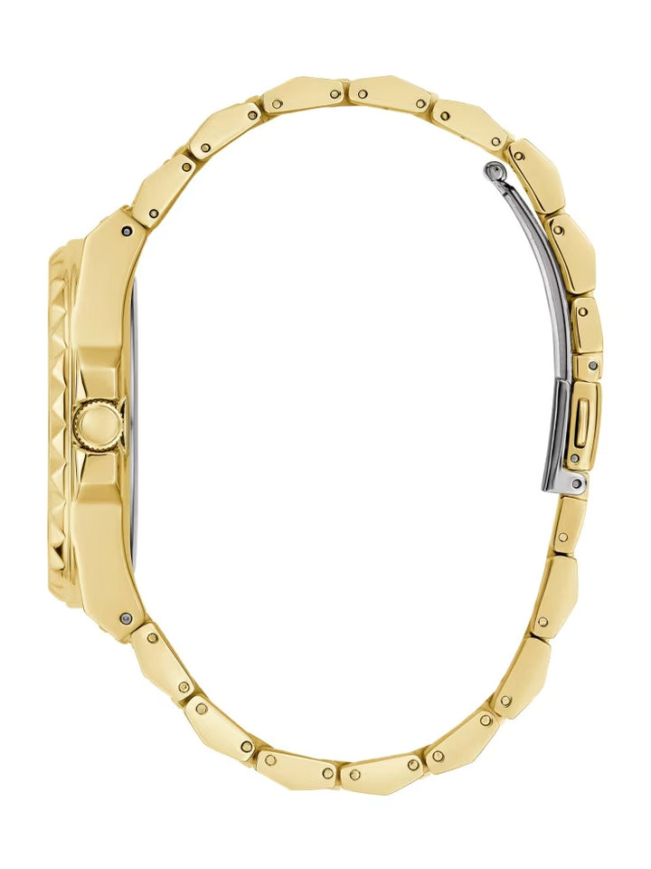 Guess Textured Gold-Tone Analog Watch