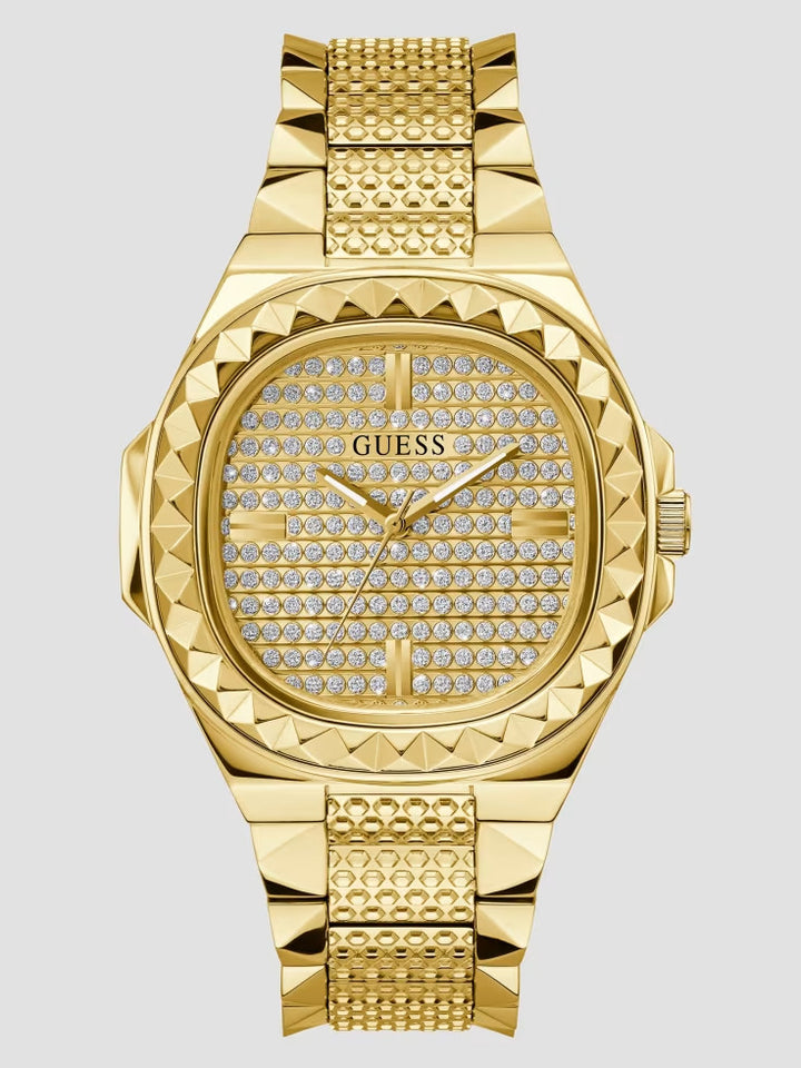 Guess Textured Gold-Tone Analog Watch