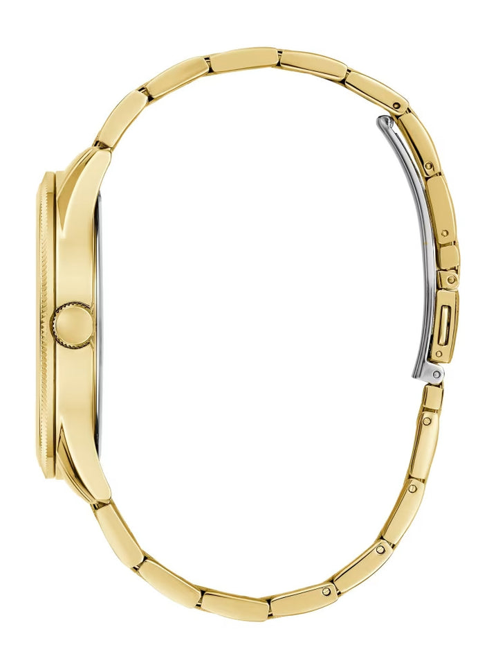 Guess Gold-Tone and Green Analog Watch