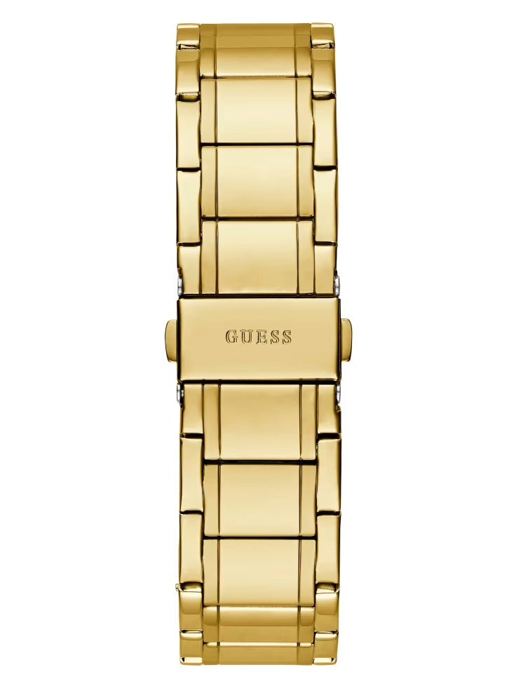 Guess Gold-Tone and Green Analog Watch