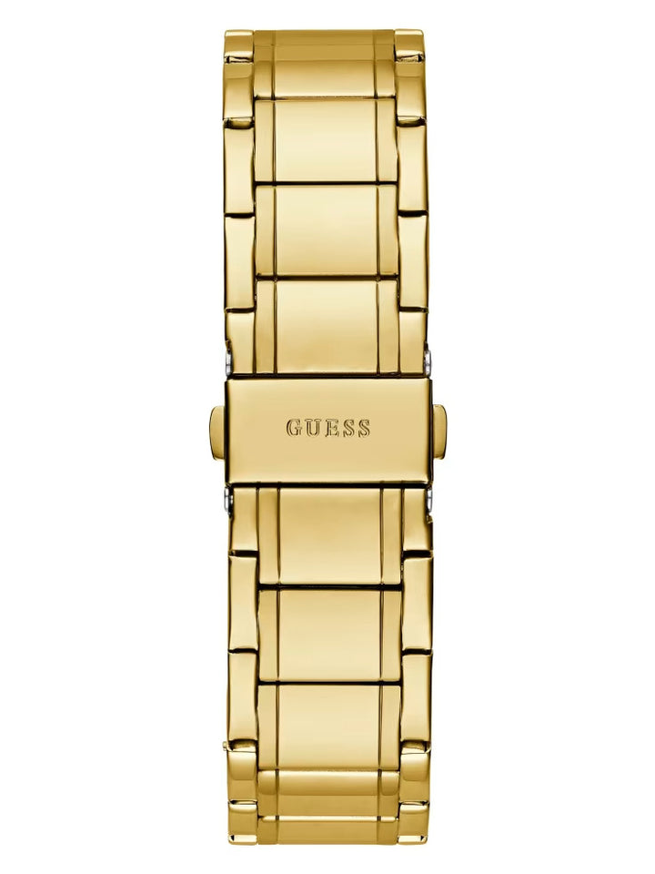 Guess Gold-Tone and Green Analog Watch