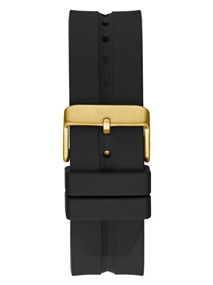 Guess Gold-Tone and Black Silicone Multifunction