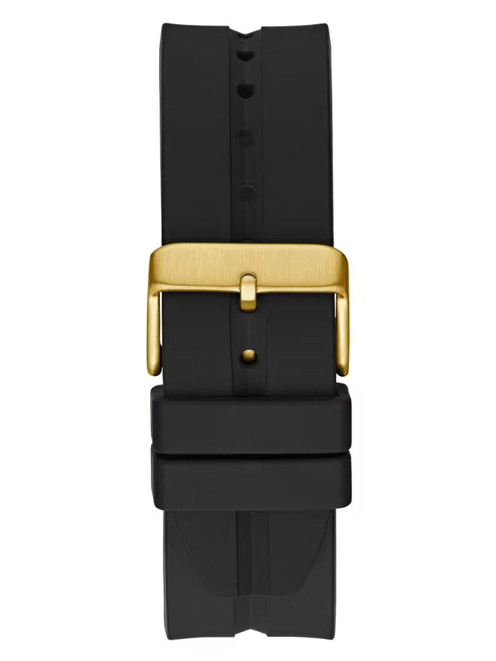 Guess Gold-Tone and Black Silicone Multifunction