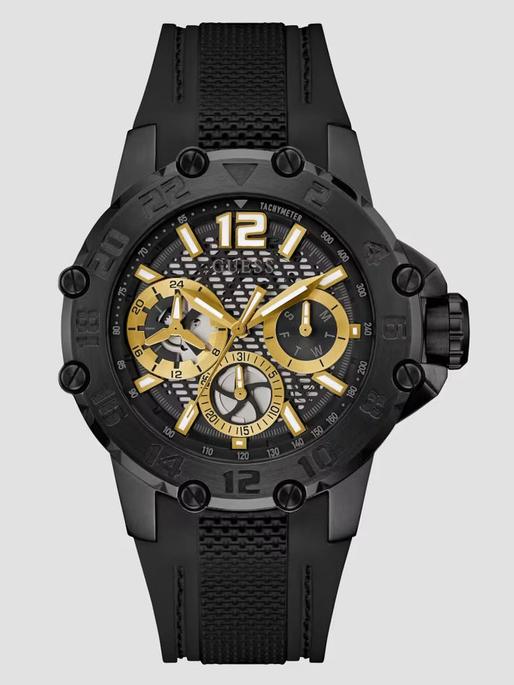 Guess Black and Gold-Tone Multifunction Sport Watch