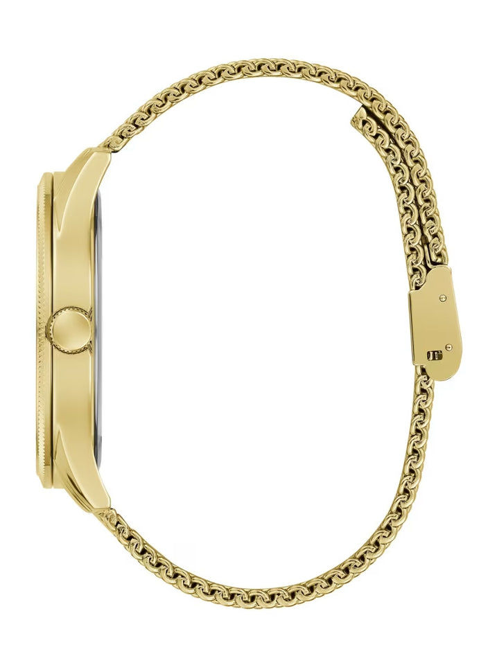 Guess Gold-Tone Mesh Analog Watch