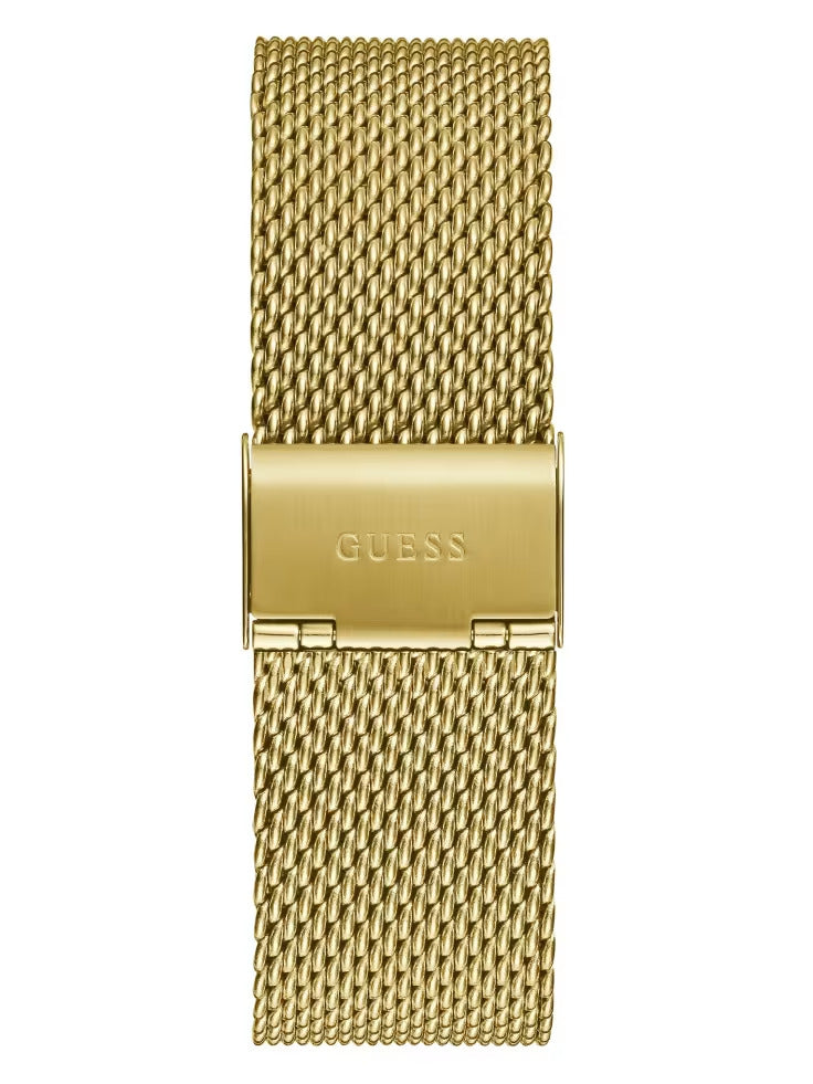 Guess Gold-Tone Mesh Analog Watch