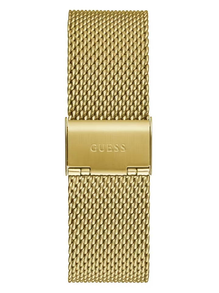Guess Gold-Tone Mesh Analog Watch