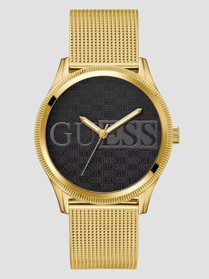 Guess Gold-Tone Mesh Analog Watch