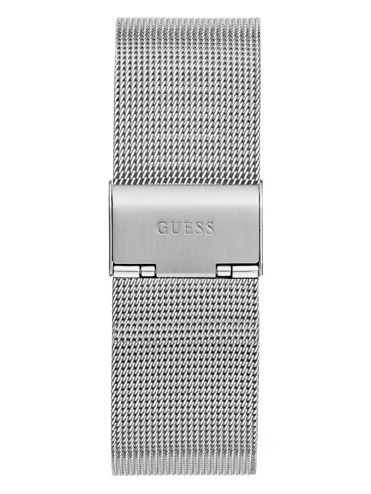 Guess Silver-Tone and Green Analog Watch