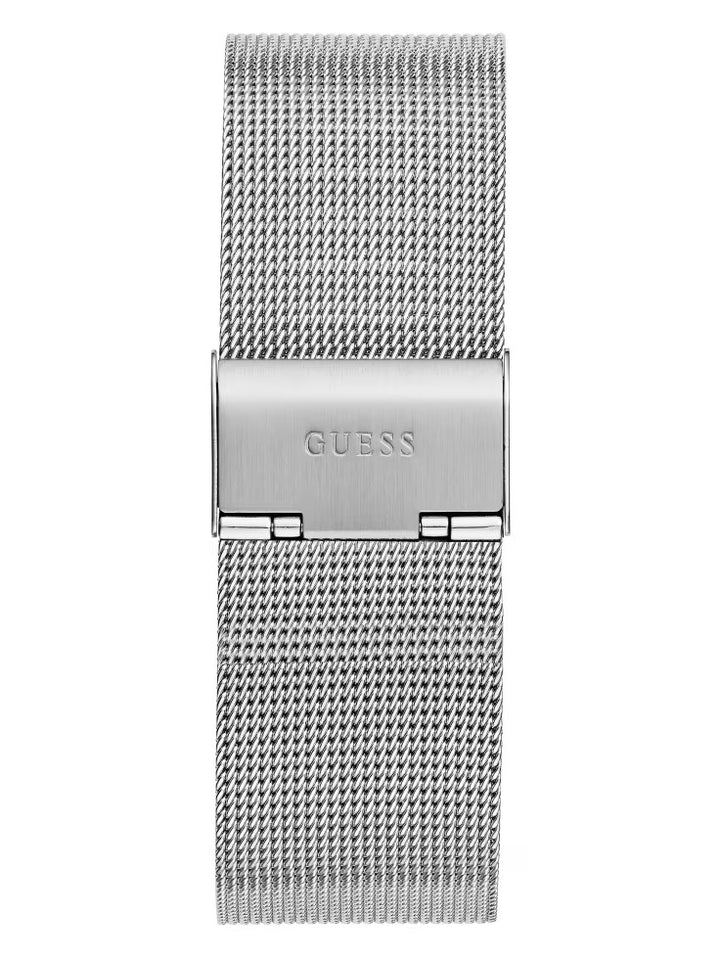 Guess Silver-Tone and Green Analog Watch