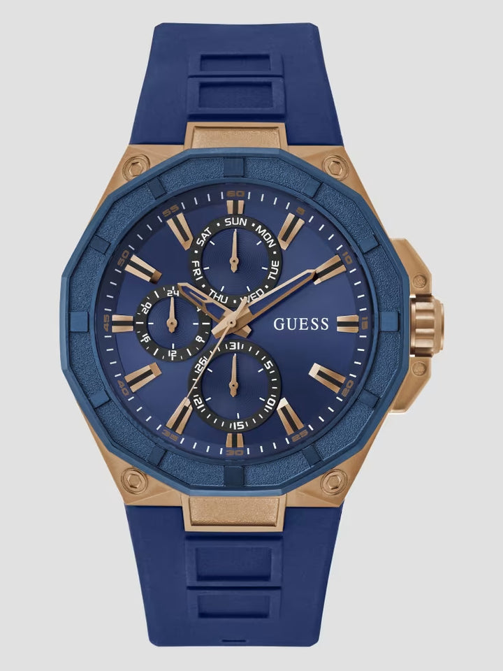 Guess Rose Gold-Tone Silicon Chronograph Watch
