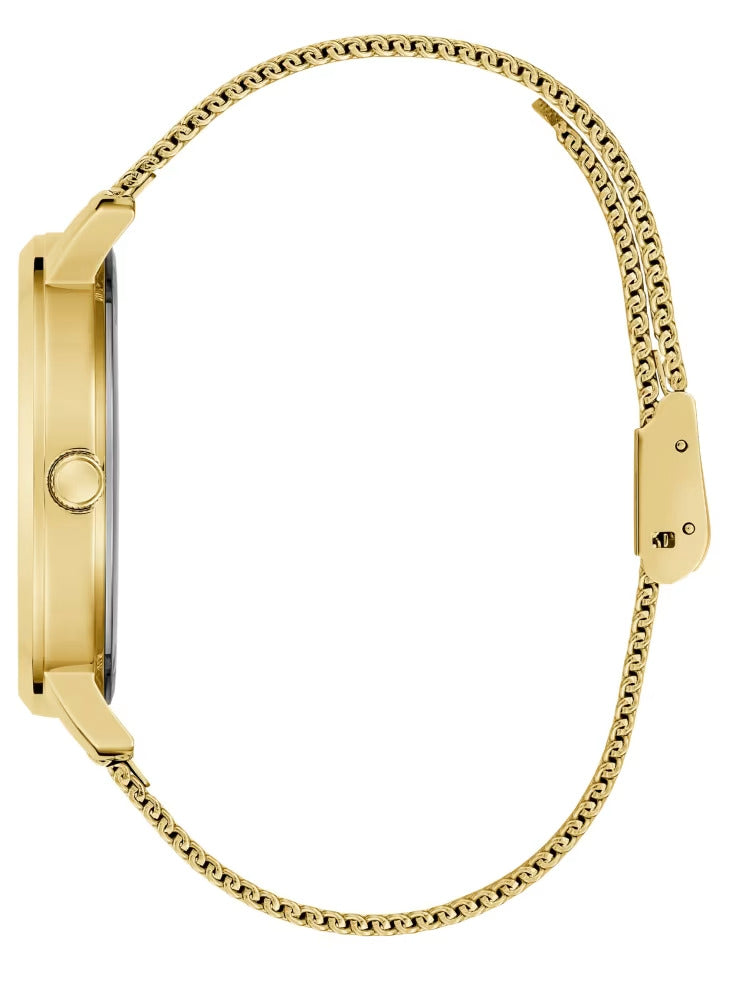 Guess Gold-Tone Mesh Analog Watch