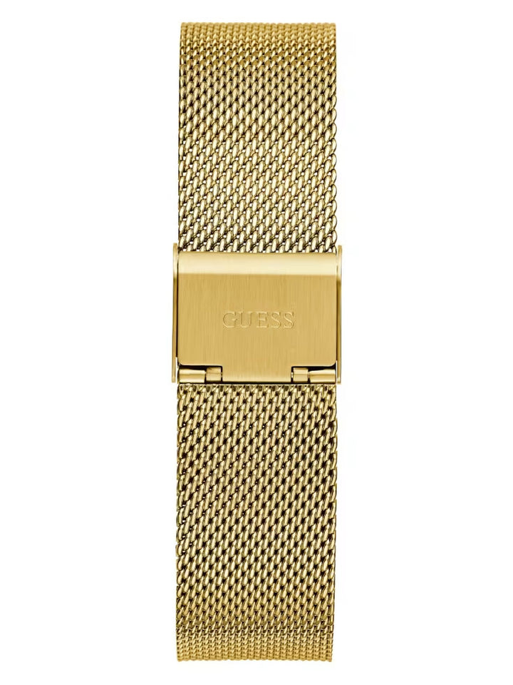 Guess Gold-Tone Mesh Analog Watch