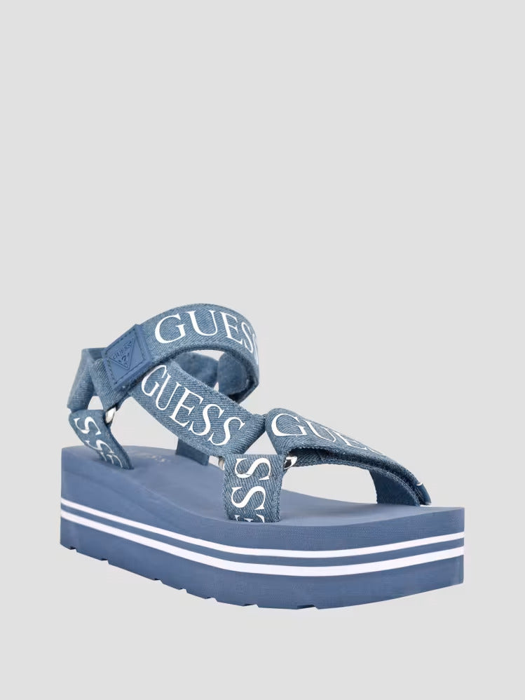Guess Avin Logo Strap Platform Sandals