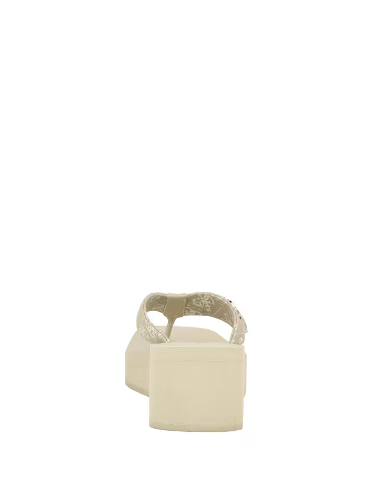 Guess Edany Denim G Buckle Wedge Sandals