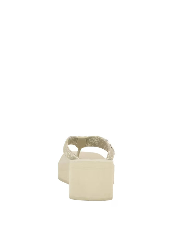 Guess Edany Denim G Buckle Wedge Sandals