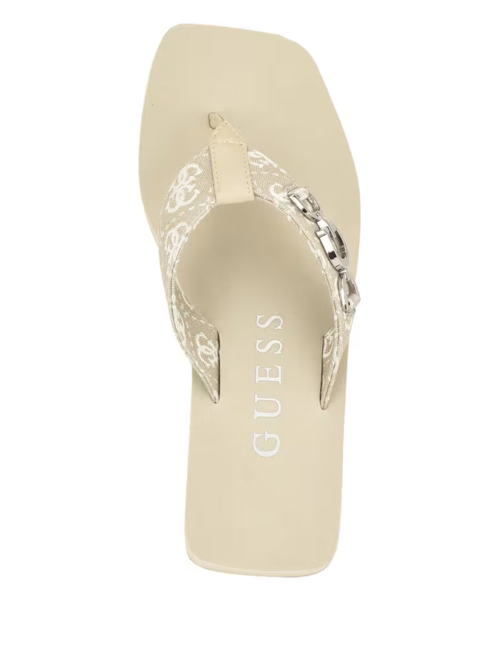 Guess Edany Denim G Buckle Wedge Sandals
