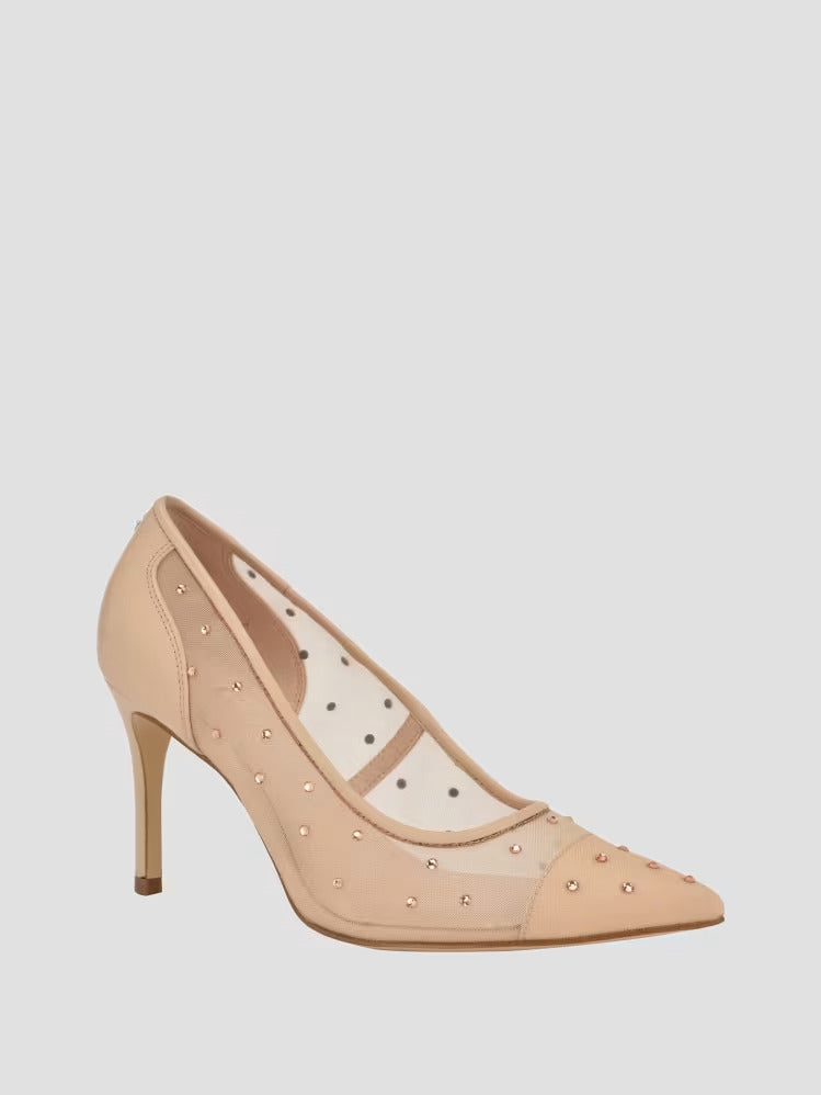 Guess Rhinestone Mesh Pumps
