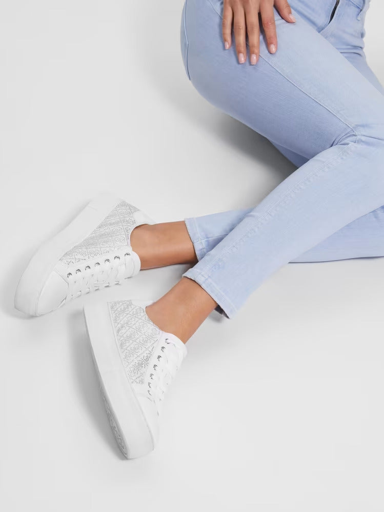 Guess Gelsen Rhinestone Logo Low-Top Sneakers