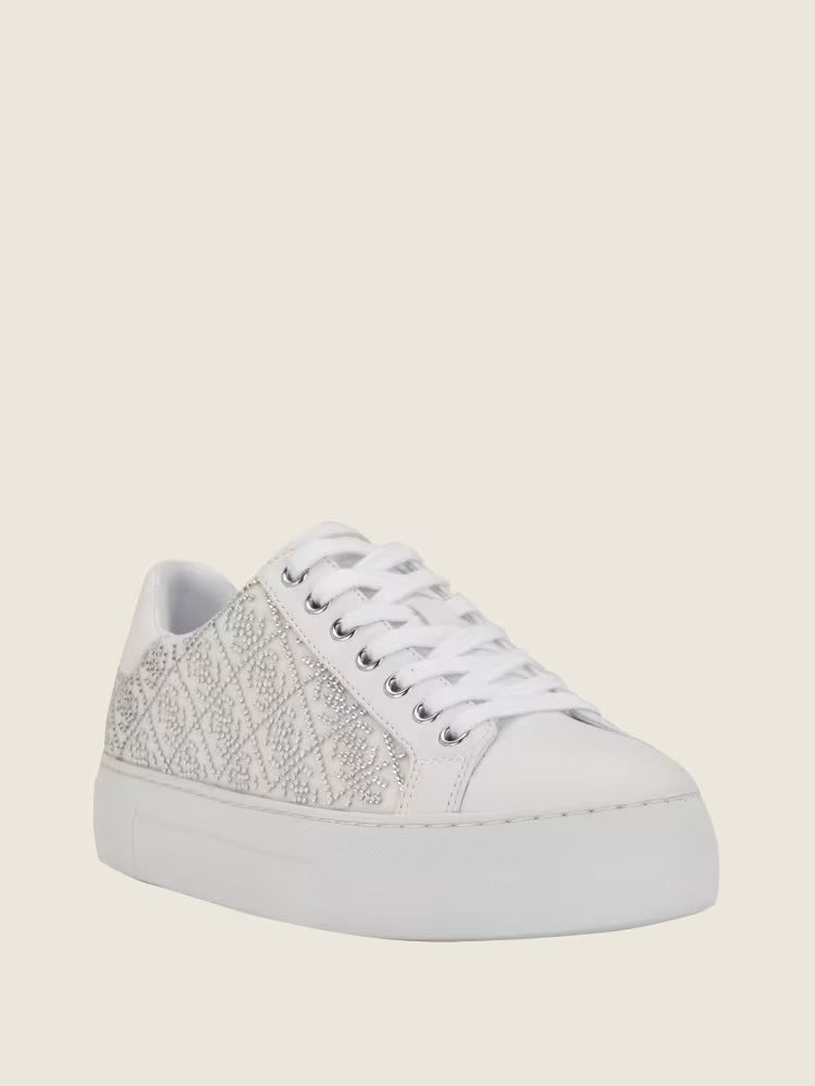Guess Gelsen Rhinestone Logo Low-Top Sneakers