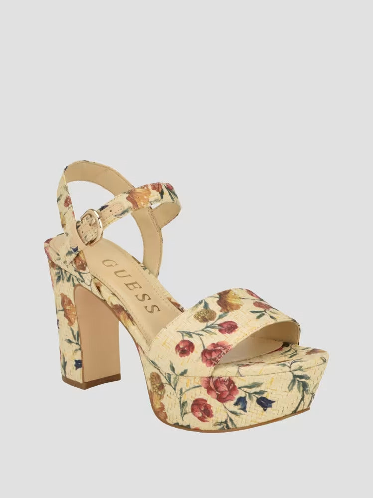 Guess Haldemiy Floral Platform Sandals