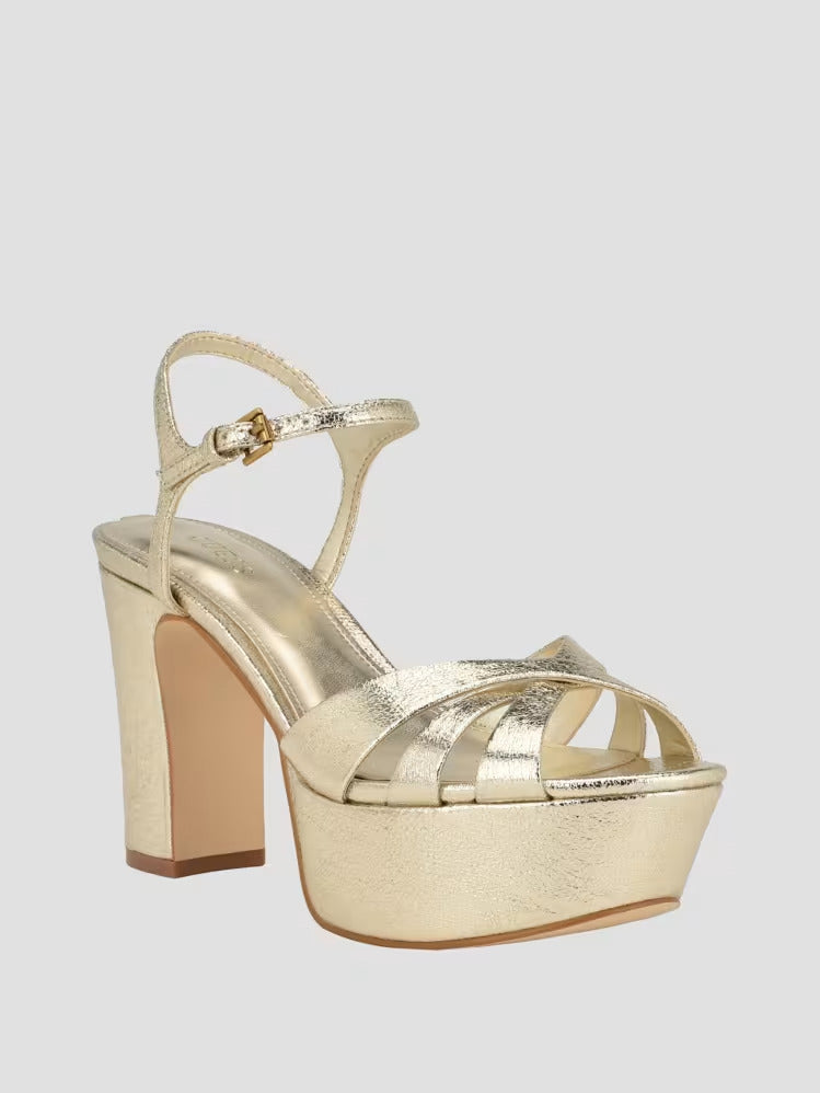 Guess Haylo Crisscross Platform Block Heels