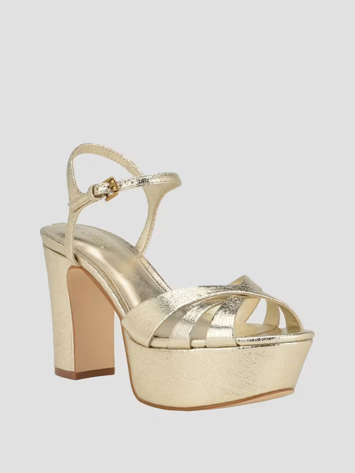 Guess Haylo Crisscross Platform Block Heels