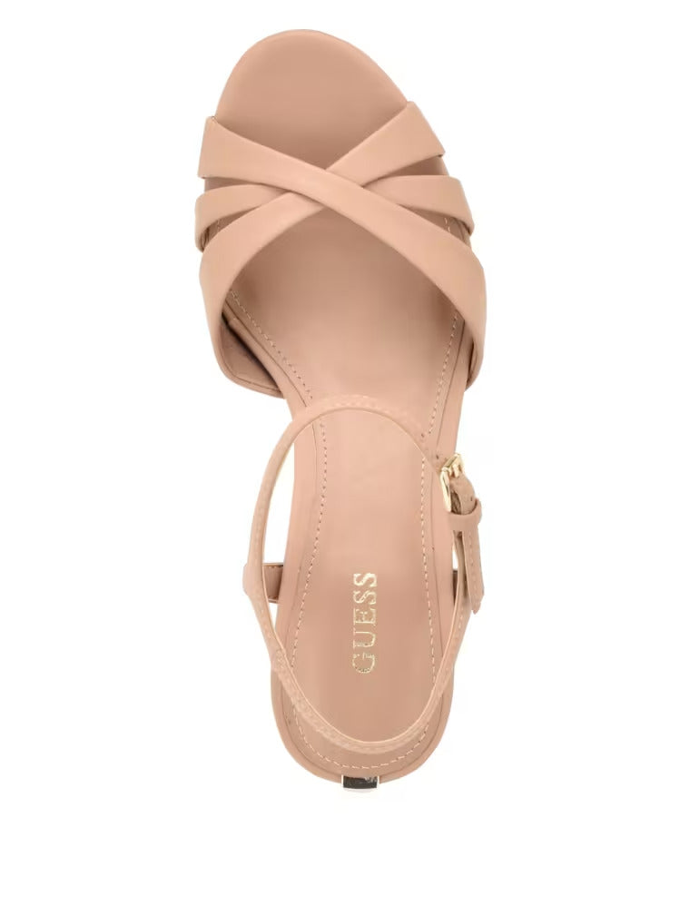 Guess Haylo Crisscross Platform Block Heels