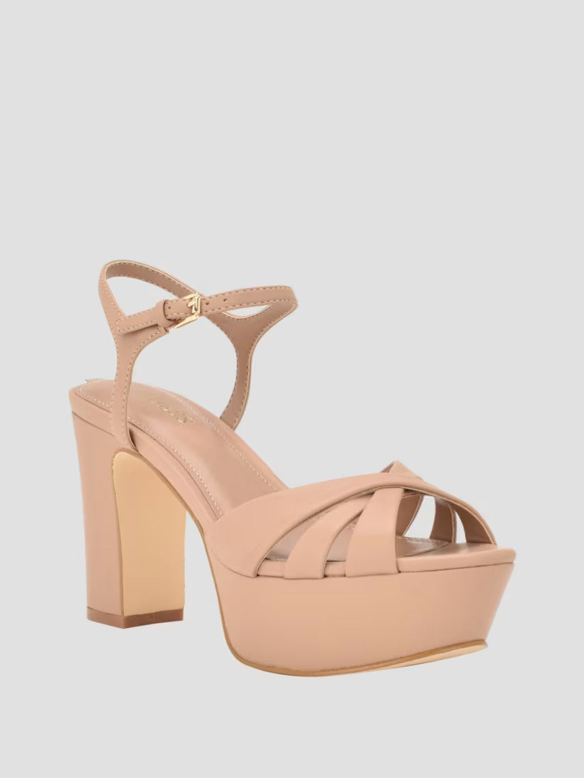 Guess Haylo Crisscross Platform Block Heels
