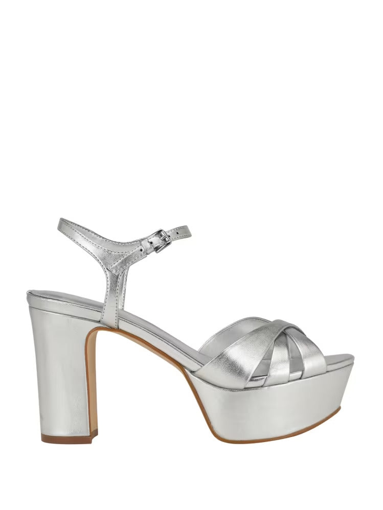 Guess Haylo Crisscross Platform Block Heels