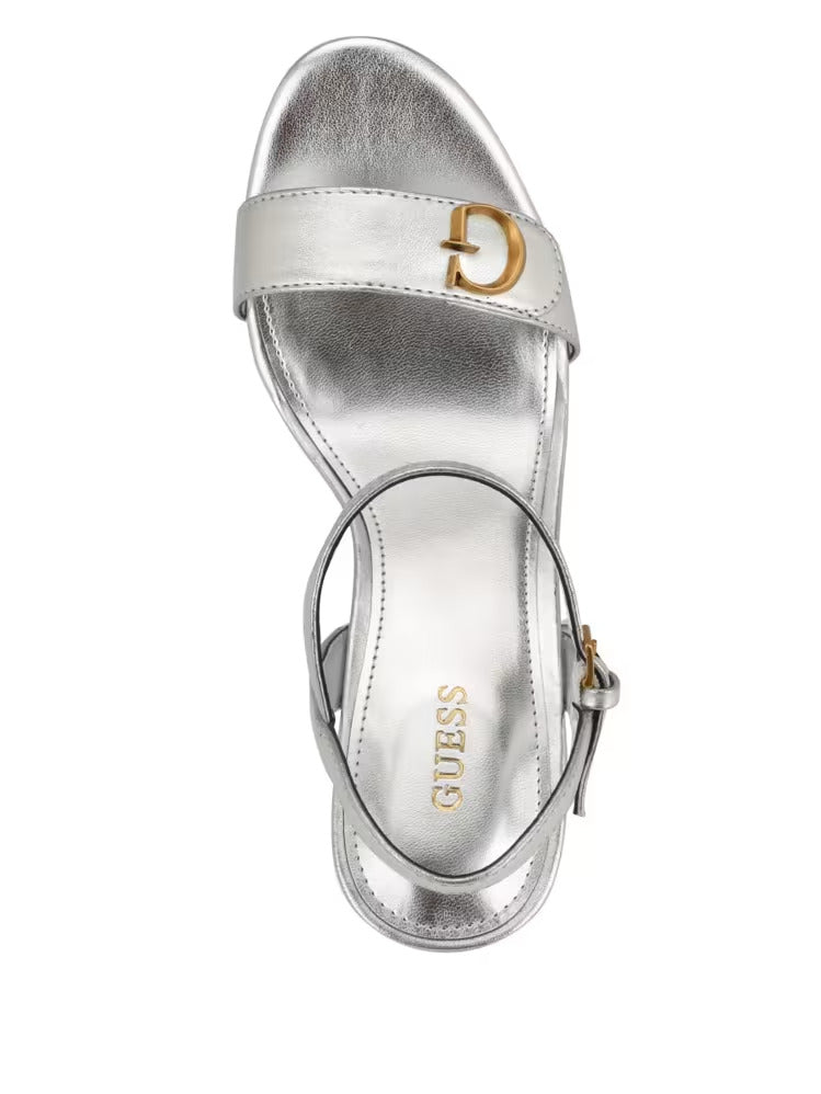 Guess Himifa Shimmer Metallic G Wedge Sandals