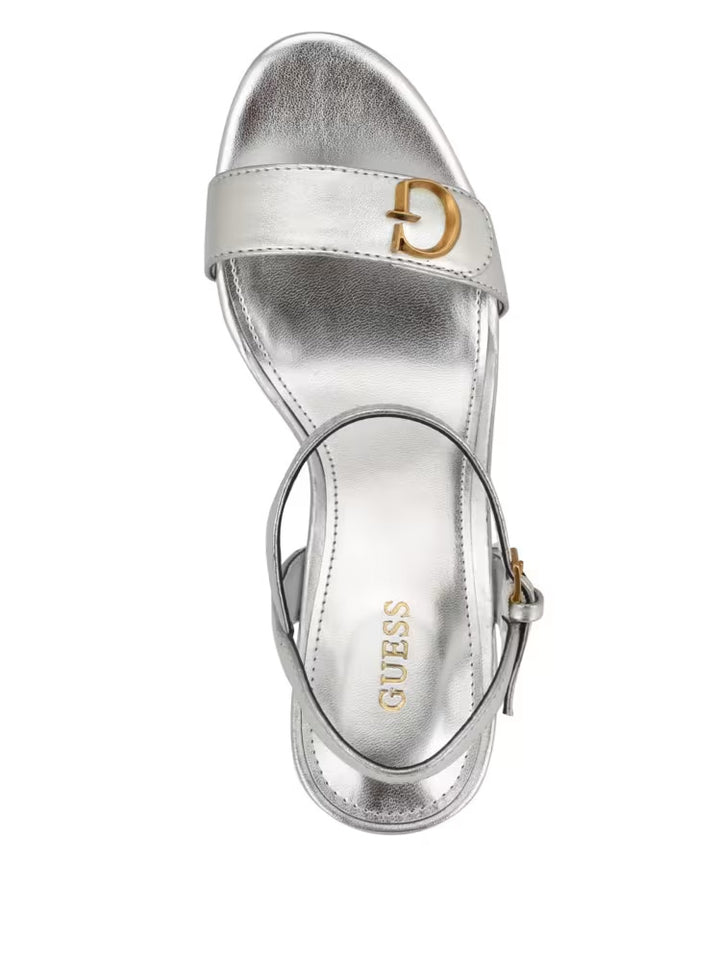 Guess Himifa Shimmer Metallic G Wedge Sandals