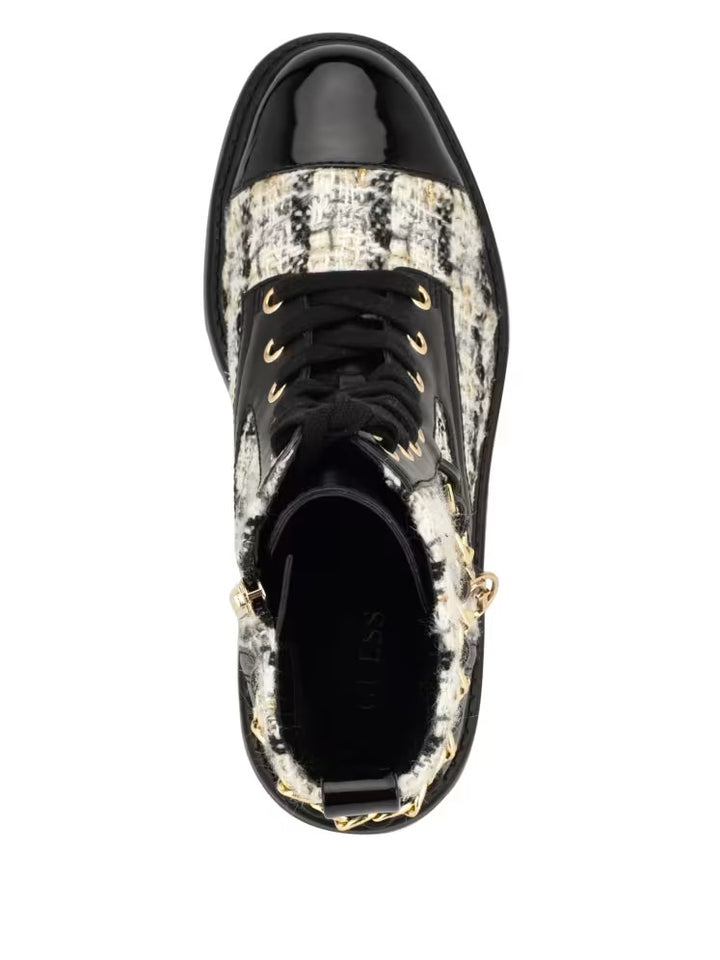 guess Jellarda Tweed Chain Moto Boots