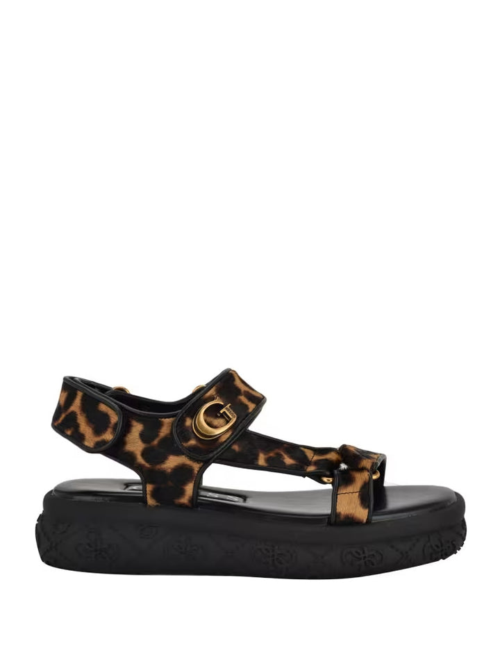 Guess Lanara Leopard Strapped Sandal