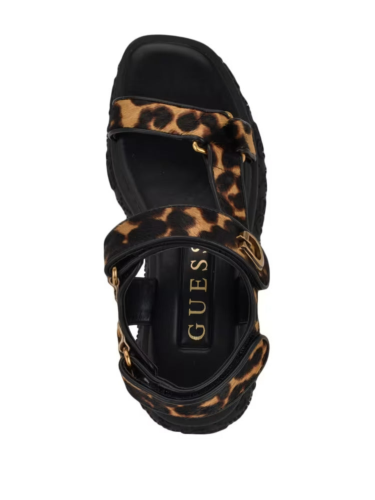 Guess Lanara Leopard Strapped Sandal