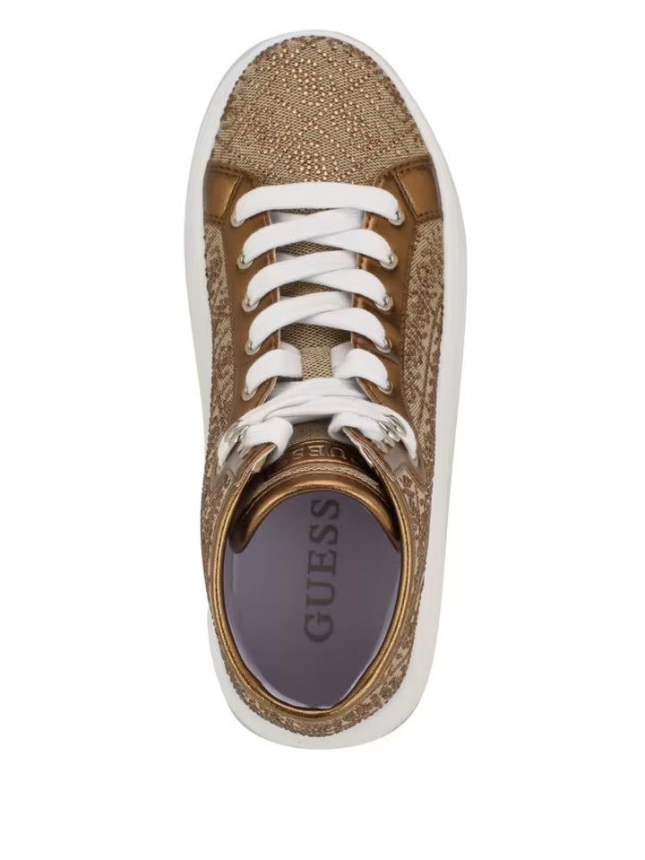 Guess Rhinestone Quattro G High-Top Sneakers