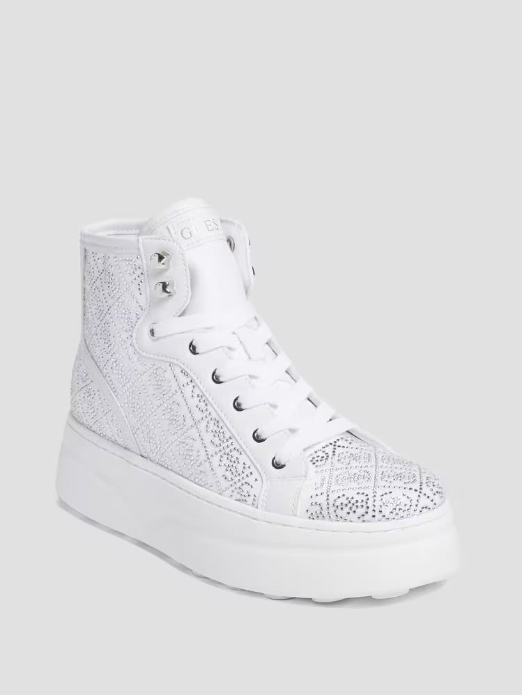 Guess Rhinestone Quattro G High-Top Sneakers