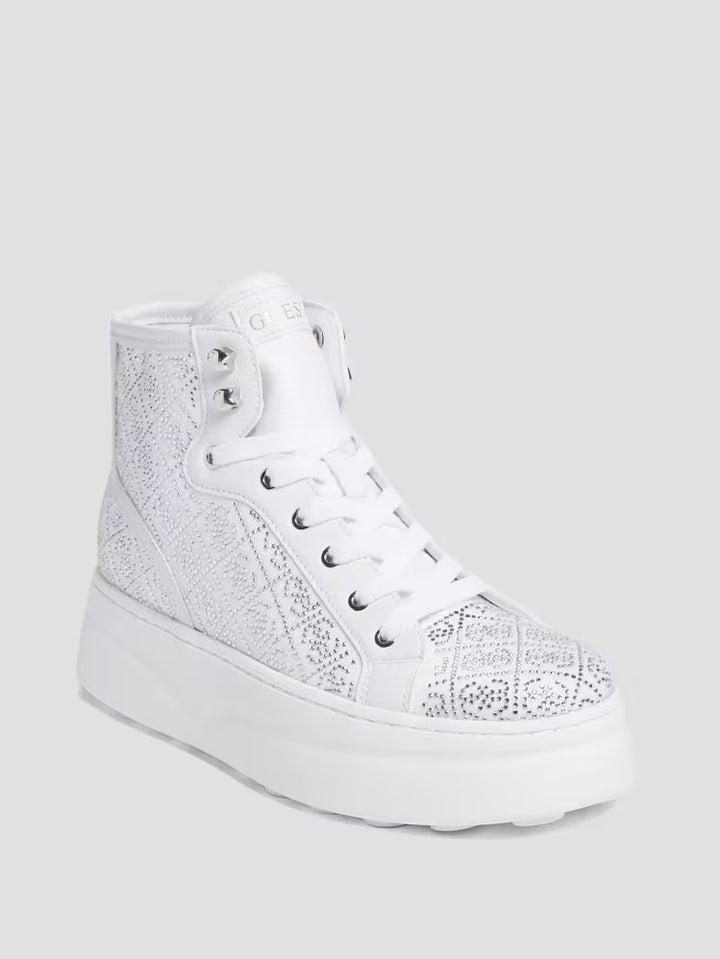 Guess Rhinestone Quattro G High-Top Sneakers