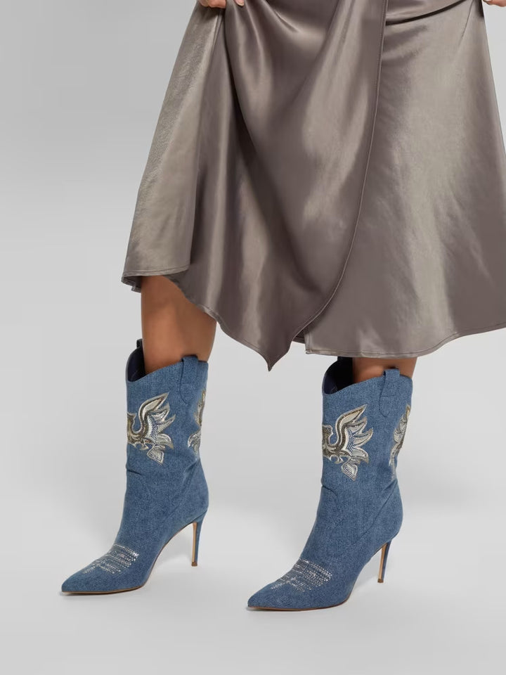 Guess Rasima Blue Denim Booties