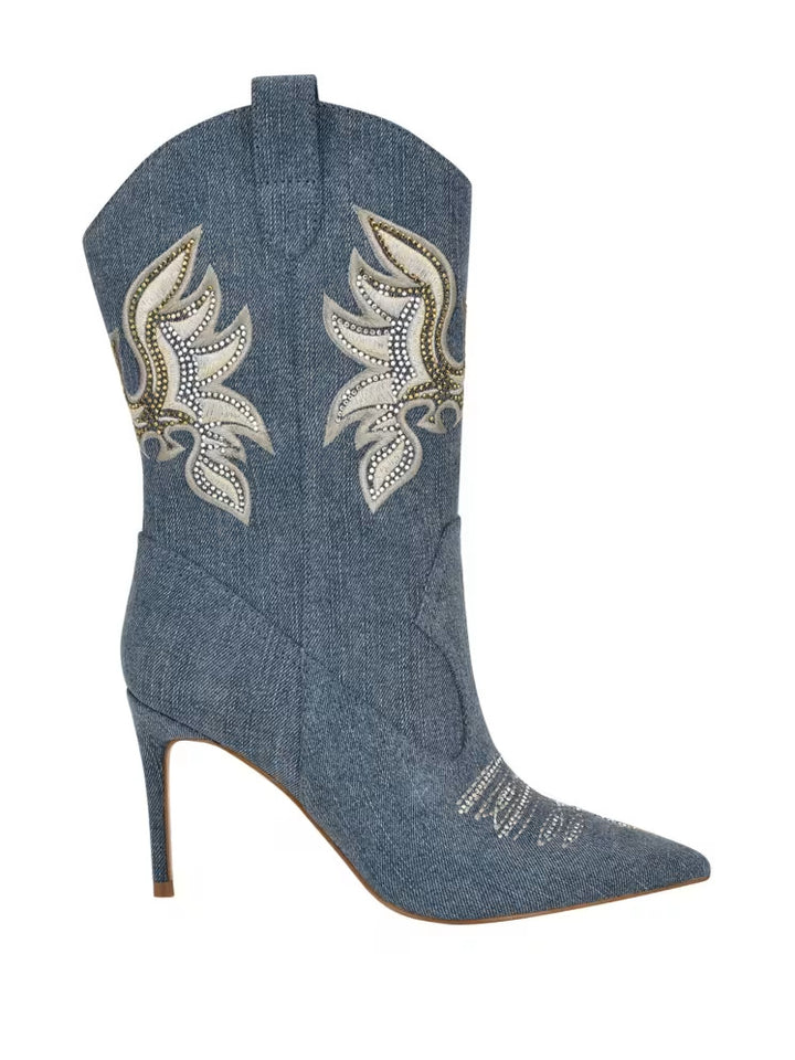 Guess Rasima Blue Denim Booties