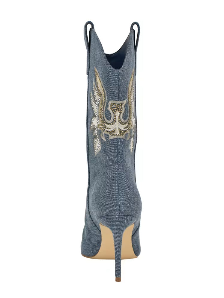 Guess Rasima Blue Denim Booties