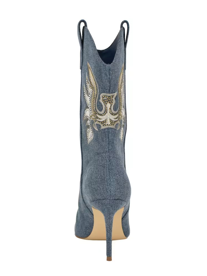 Guess Rasima Blue Denim Booties