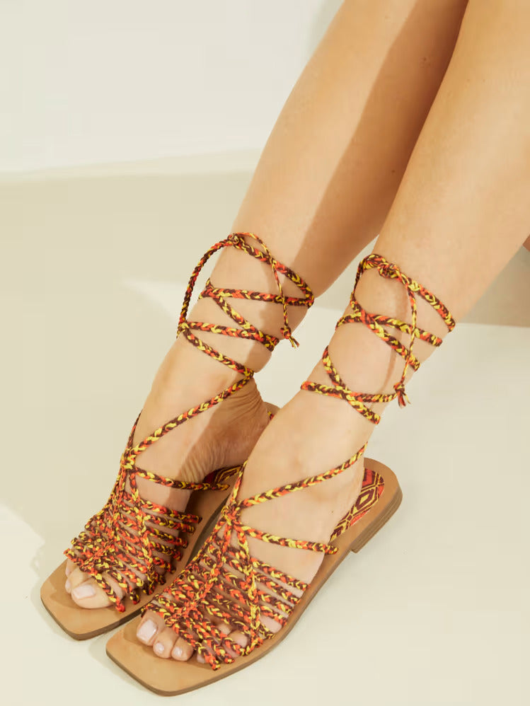Guess Rayana Strappy Lace-Up Sandals