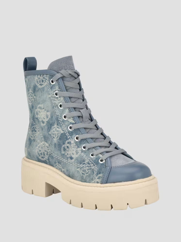 Guess Shutter Denim Peony Utility Boots