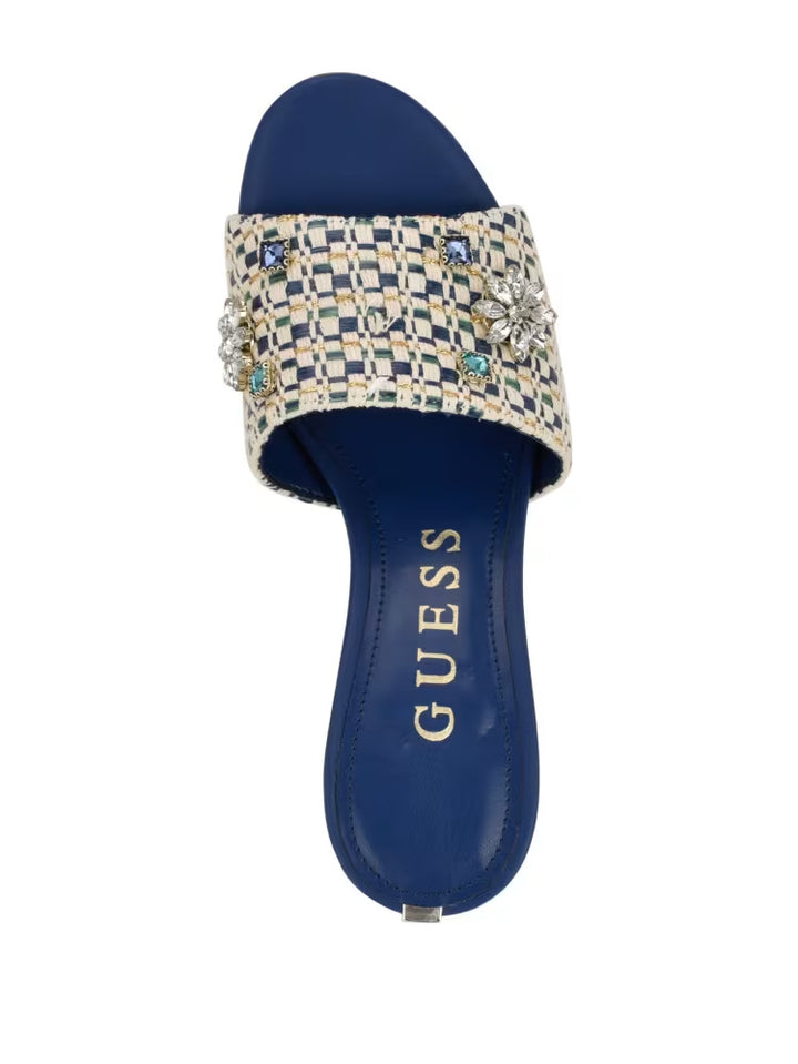 Guess Weekful Woven Rhinestone Mules