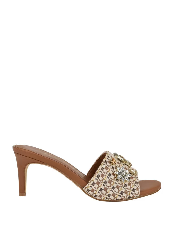 Guess Weekful Woven Rhinestone Mules