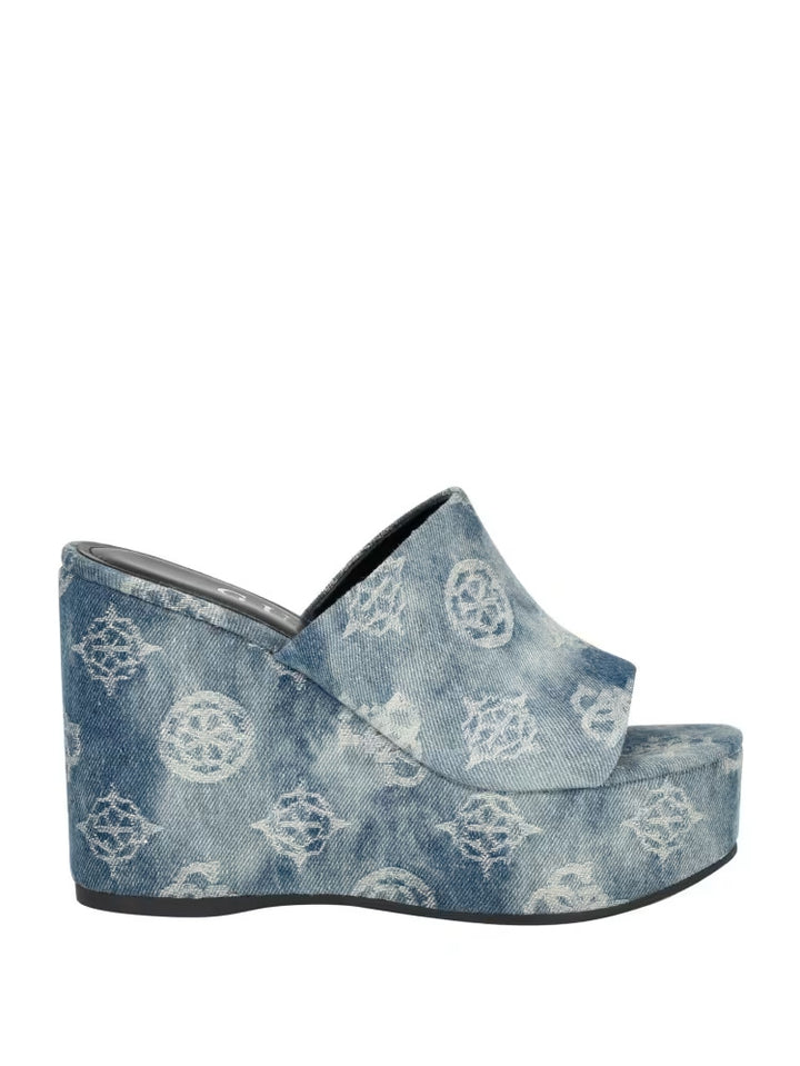 Guess Yenise Denim Platform Wedges